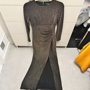 Ralph Lauren Black and Gold Long Sleeve Dress